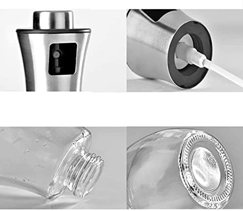 Image of ZURATO Oil Sprayer for Cooking, Oil Spray Bottle, Stainless SteelOil Dispenser Glass Bottle for Cooking, Baking, Roasting, Grilling, Salad, Frying (1)