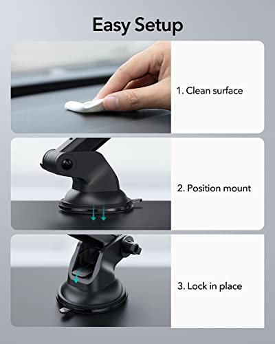 Esr Magsafe Car Mount (Halolock), Dashboard Magnetic Phone Holder For Car, Windshield Car Magnetic Phone Mount For Iphone 14/13/12 Series, Car Accessories, Charging Not Supported, Metallic Grey #TOP7