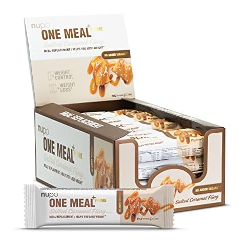 NUPO One Meal +Prime Bar - Salted Caramel Fling I Meal replacement bar for a balanced diet plan I High in protein I No added sugar I 20 x 64g Cover