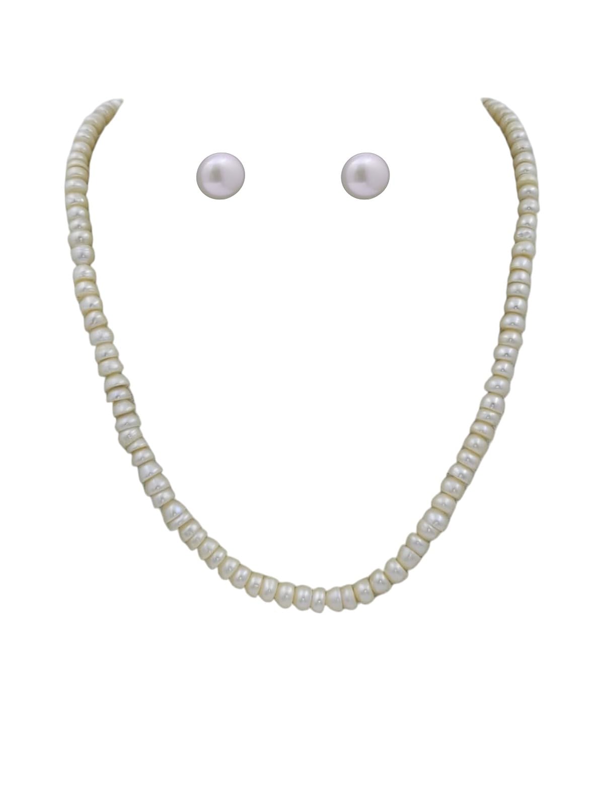 DD PEARLS Hyderabadi freshwater white natural pearl necklace and earrings stud set gift for women and girls (B0DBHSB79R) Amazon Price History, Amazon Price Tracker