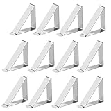 Tablecloth Clips,Picnic Table Clips,12 Pack Stainless Steel Table Cloth Holders Clamp Picnic Tablecloth Clips for Picnic Tables Home Party Outdoor Wedding Restaurant,Silver