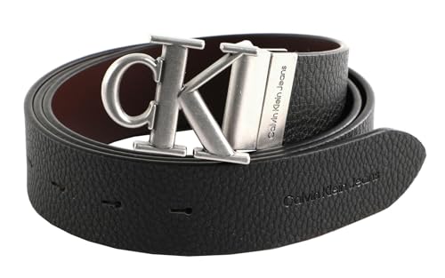 Ceinture réversible CKJ Monogram Round en cuir pour vos tenues business et casual