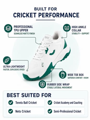 Image of By Sachin Tendulkar Unisex All Rounder Cricket Shoes | Grip and Durability for All Cricket Turfs with Rubber Studs