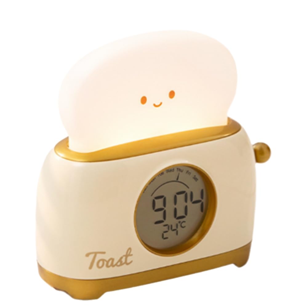 Lampe de nuit toast lights avec alarme et intensité réglable pour table de chevet