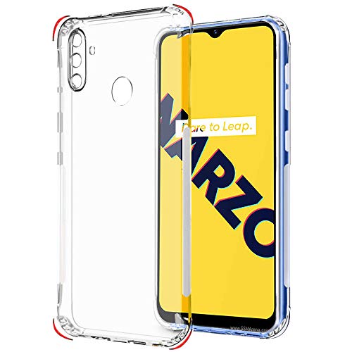 Image of TheGiftKart Ultra Clear Slim Anti-Slip Grip Soft Silicone Back Cover Case with Complete Camera Protection & Anti-Dust Plugs Built-in for Realme Narzo 20A / Narzo 10A (Transparent)
