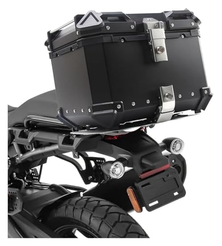 Genérico Baúl Superior para Motocicleta, Baúl Impermeable De Aleación De Aluminio, Resistente Al Agua Y Al Polvo Ip68, Baúl De Viaje De Instalación Rápida (Black 45L)