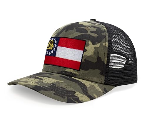 Image of International Tie State Hat for Men and Women, Adjustable Snapback Trucker Baseball Cap with Embroidered Patch