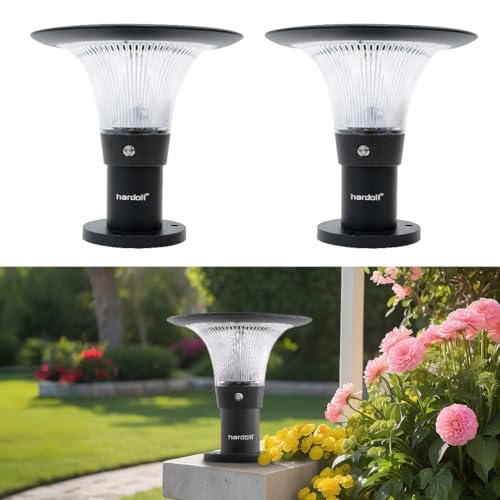 Image of hardoll Solar Pillar Light 70 LED for Outdoor Aluminium+PC, Warm & Cool White, Waterproof Gate and Garden Lamp for Home and Pathway Decoration(Pack of 2)