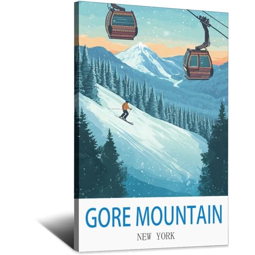 Affiche de voyage vintage Gore Mountain New York poster 50x75