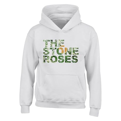 Image of Retro Indie Rock Band Music Fan Hoodie – The Stone Vintage 80s 90s Britpop Concert Style Tee Roses Gift Unisex Kids Adults Hooded Top(M, White)