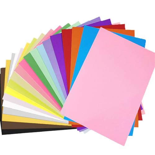 Colored Lightweight Construction Paper - A4 Origami Paper 200 Sheets Colored Paper, 20 Colors Colored Printer Paper Copy Paper, 8.3' X 11.7' Multipurpose Colored 70GSM for DIY Kids Art Craft