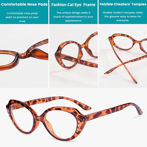 Image of 10 Pack Stylish Rectangular Reading Glasses Rhinestone Spring Hinges Readers With Pattern Design for Women Mix Color