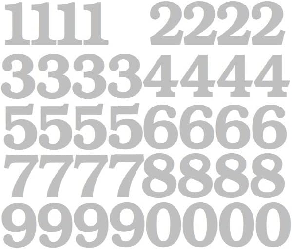 1.5" Silver Color Custom Mailbox Numbers Lot of 40 (4 of each number form 0 to 9)1 1/2 inch,Self Adhesive Vinyl Mailbox Numbers, Doors,Tool Box,Locker,Car,Truck,Address Decal Stickers (Bookman Bold)