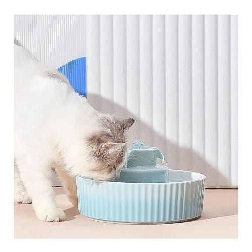 Fuente de Agua automática for Gatos de 2,1 L con 3 Modos de Flujo de Agua Diferentes, dispensador de Agua silencioso for Perros y Gatos fácil de Limpiar(BLU)