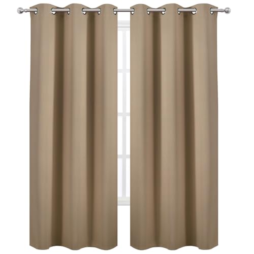 Image of LEMOMO Natural Thermal Blackout Curtains /42 x 95 Inch /Set of 2 Panels Room Darkening Curtains for Bedroom