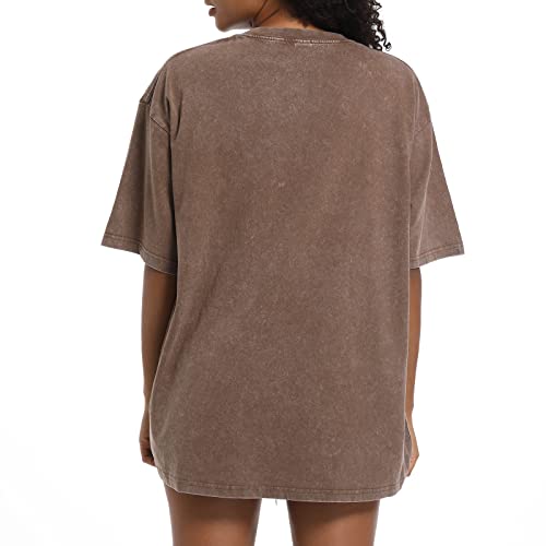 BINTEHGS Oversized Grunge Vintage t Shirts for Women Short Sleeve Cotton Casual Baggy Tees Teens Trendy Crew Neck Loose Tops - Image 4