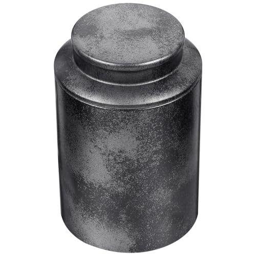 OSALADI Barattolo di Latta per Tè Ermetico Nero Piccolo con Coperchio Sigillante Contenitore Multifunzionale per Conservazione di Tè Sfuso Caramelle e Alimenti per Cucina e Organizzazione