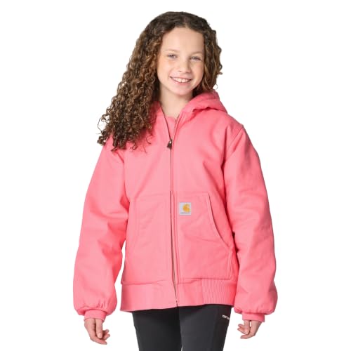 Image of Carhartt Girls' Zip Front Canvas Insulated Hooded Active Jacket