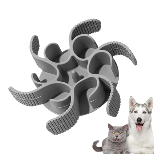 Dog Food Mat Slow Feeder, Silicone Puzzle Lick Pad, 4.33x4.33x1.38 Inches Anti-Choking Interactive Pet Feeding Toy for Healthy E