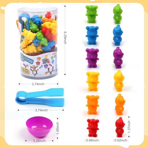 Image of UNIQUE KIDS Stacking Mouse Counting and Matching Game with Sorting Cups - Educational Montessori Toy for Color Classification, Sensory Development, and Learning for Toddlers and Preschoolers Age 3+