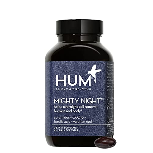 Hum Mighty Night - Nighttime Supplement For Skin + Coq10 & Ferulic Acid To Promote Skin Cell Turnover - Overnight Beauty Vitamins For Women (60 Softgels) #TOP15