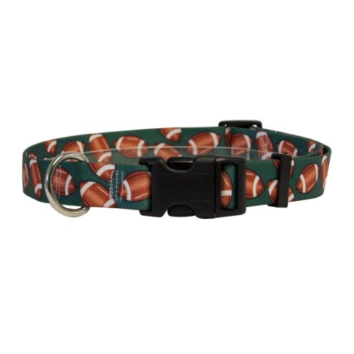 Yellow Dog Design Footballs Dog Collar 3/4' Wide and Fits Neck 10 to 14', Small, (FTB103)
