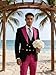 CKGJLJ Men's Tuxedos 3 Piece Suit Set Boys Prom Tuxed Hot Pink Double Breasted Tuxedo Suit Men Hot Pink and Cream Peak Lapel Wedding Groomsman Elegant XS Suits for Men 3 Piece Fashion 2026