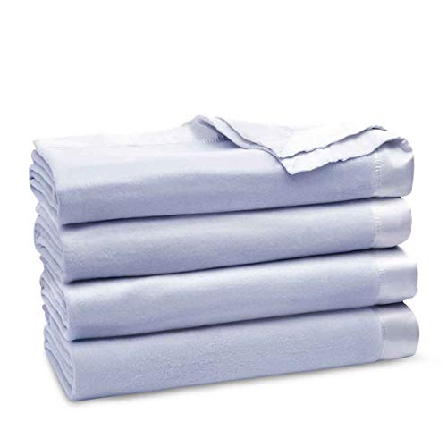 ElleSilk 100% Soie Couverture Toute la Saison, Chaude et Respirante, Hypoallergénique, Bleu, Super King (220 cm x 240 cm)