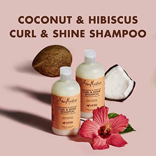 Shampooing bouclé Shea Moisture cheveux secs frisés hibiscus coco 13 oz