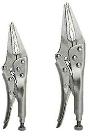 Cal-Hawk Long Needle Nose Locking Vice Grip Style Pliers with Quick Release Set of 2