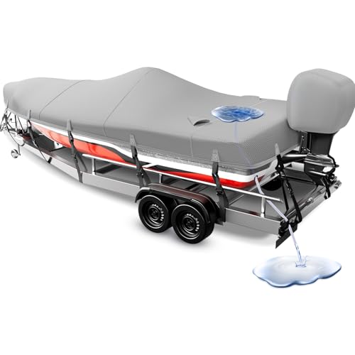 1200D Boat Cover 17-19ft with Motor Cover (Grey)
