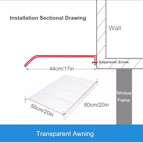 Auvent extérieur résistant aux intempéries en polycarbonate durable - 6