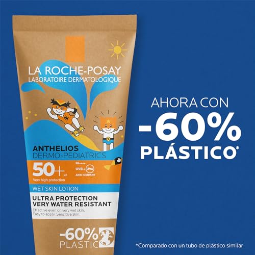 La Roche Posay Protector Solar para Niños, Leche Corporal en Tubo de Cartón, Apto para Piel Mojada, Fotoprotección SPF50+, Anthelios Dermo-Pediatría, 200 ml - imagen 8