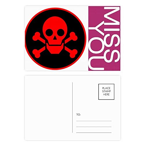 Carte postale crâne rouge toxique pour envoyer un message de remerciement unique