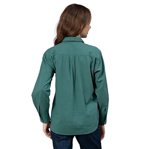 Image of Mode Women's Solid Regular Fit Shirt (MFS0046 Dark Green
