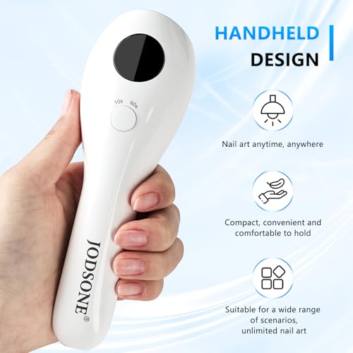 Image of JODSONE Cordless Mini U V Portable Handheld Nail Lamp Rechargeable Model with LED Display Fast Drying for Home Traveling