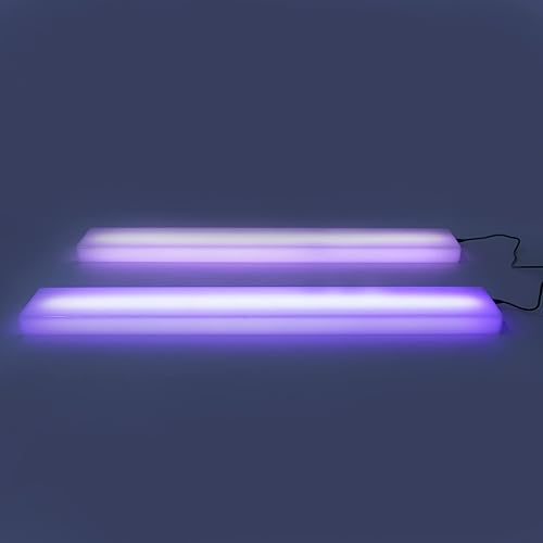 Miniatura 3 de Gdrasuya10 Paquete de 2 estantes LED de exhibición de botellas de licor montados en la pared, estante de barra con luz LED, estantes LED flotantes