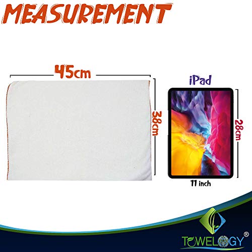 Towelogy® Pack Of 3 White Cotton Dish Cloths Extra Large HEAVY DUTY Biodegradable Commercial Grade Dishcloths Kitchen Cleaning Tea Towels Washcloths 38x45cm (White/Red Coded, Pack Of 3) - Cosy Home Interiors Towelogy® Pack Of 3 White Cotton Dish Cloths Extra Large HEAVY DUTY Biodegradable Commercial Grade Dishcloths Kitchen Cleaning Tea Towels Washcloths 38x45cm (White/Red Coded, Pack Of 3) - Image 2