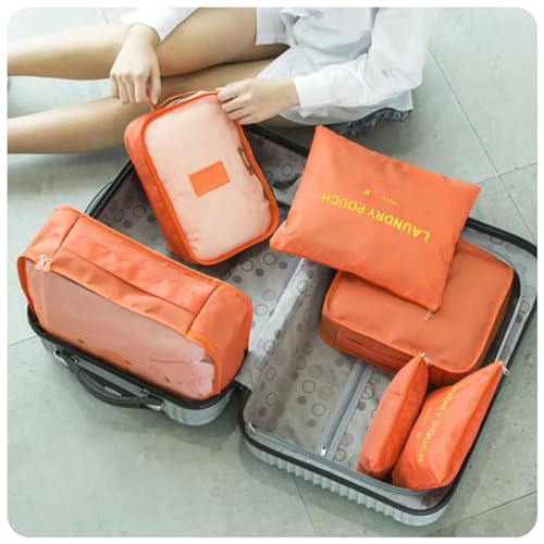 Kit organizador de mala de Viagem e Bagagem necessaire roupas Travel 6 peças (Preto)