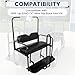 KUAFU Golf Cart Flip Back Seat Compatible with 1994.5-Up EZGO TXT with Handle Bar Roof Support Rear Seat Black (Delivered in 3 Packages)