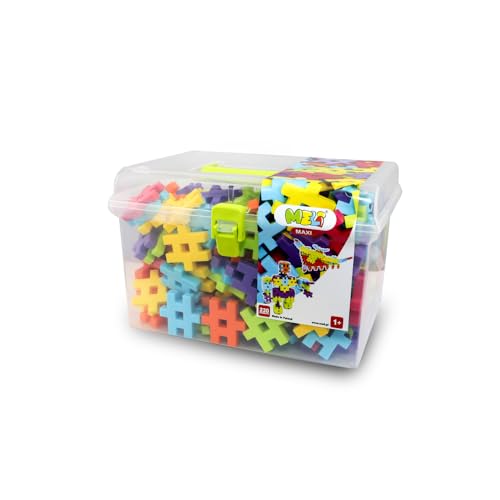 Meli Maxi Travel Box 220 – 220 Bloques de construcción Coloridos para Juego Creativo – Incluye práctica Caja de Viaje