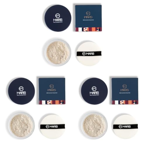 Image of MARS Trend Setting Loose Powder | Lightweight & Long Lasting | Ultra Fine Setting Powder For Face Makeup (8.0 Gm) (03-Soft Light), All, Matte, White (Pack of 3)