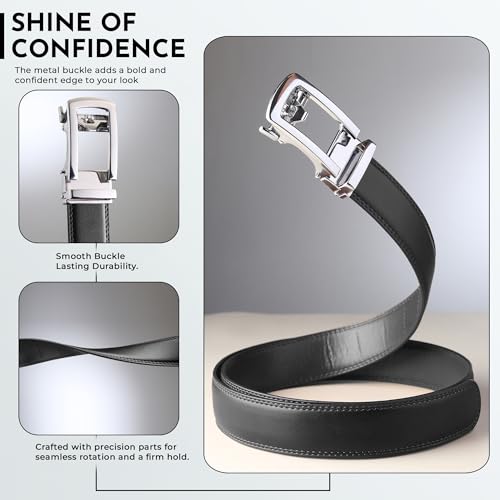 Image of Men's Vegan Leather Belt for Men, Formal /Casual,Autolock| Fit on up to 38 Inches Waist size