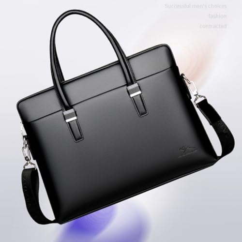 Porte-documents en cuir noir parfait pour le bureau et les déplacements - 3