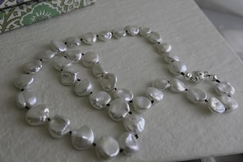 Collier perles de riz d'eau douce et argent 925 de qualité joaillerie - 4