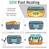 3.5L Super Large Electric Lunch Box Food Heater-Heated Lunch Box for Adults Men With Dual layer(2.5L 304 SS & 1L PP Fruit Container) 90W (12V/24V/110V) lonchera eléctrica portátil for Work/Car /Truck