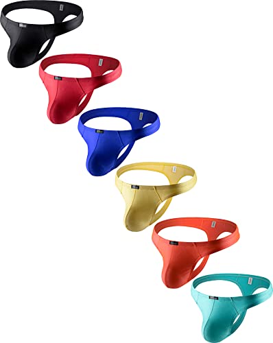 iKingsky Men's High Stretch Bulge Thong Sexy T-back Underwear Sexy Sporty Under Panties for Men