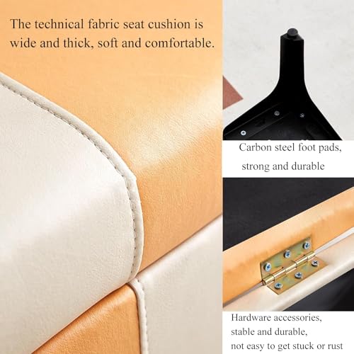 Banc de lit haut de gamme avec rembourrage design orange et vert pour intérieur moderne - 8