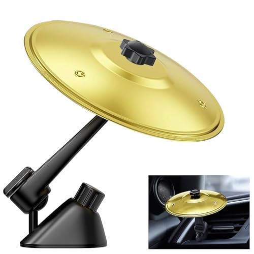 Zyiphor Piatto Batteria per Auto Musica Piatti Crash per Auto Cymbals Air Vent Mini Piatto Crash per Auto, Piatto Musicale per Auto, Tutti i Tipi di Veicoli (Oro)