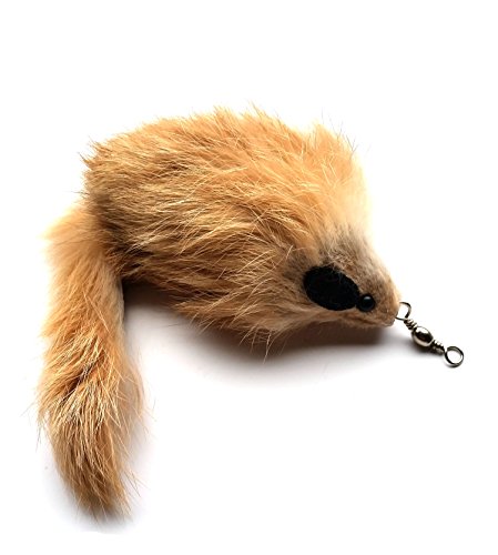 Kats'N Us Cat Wand Refill - Real Rabbit Fur Mouse- Carmel Color